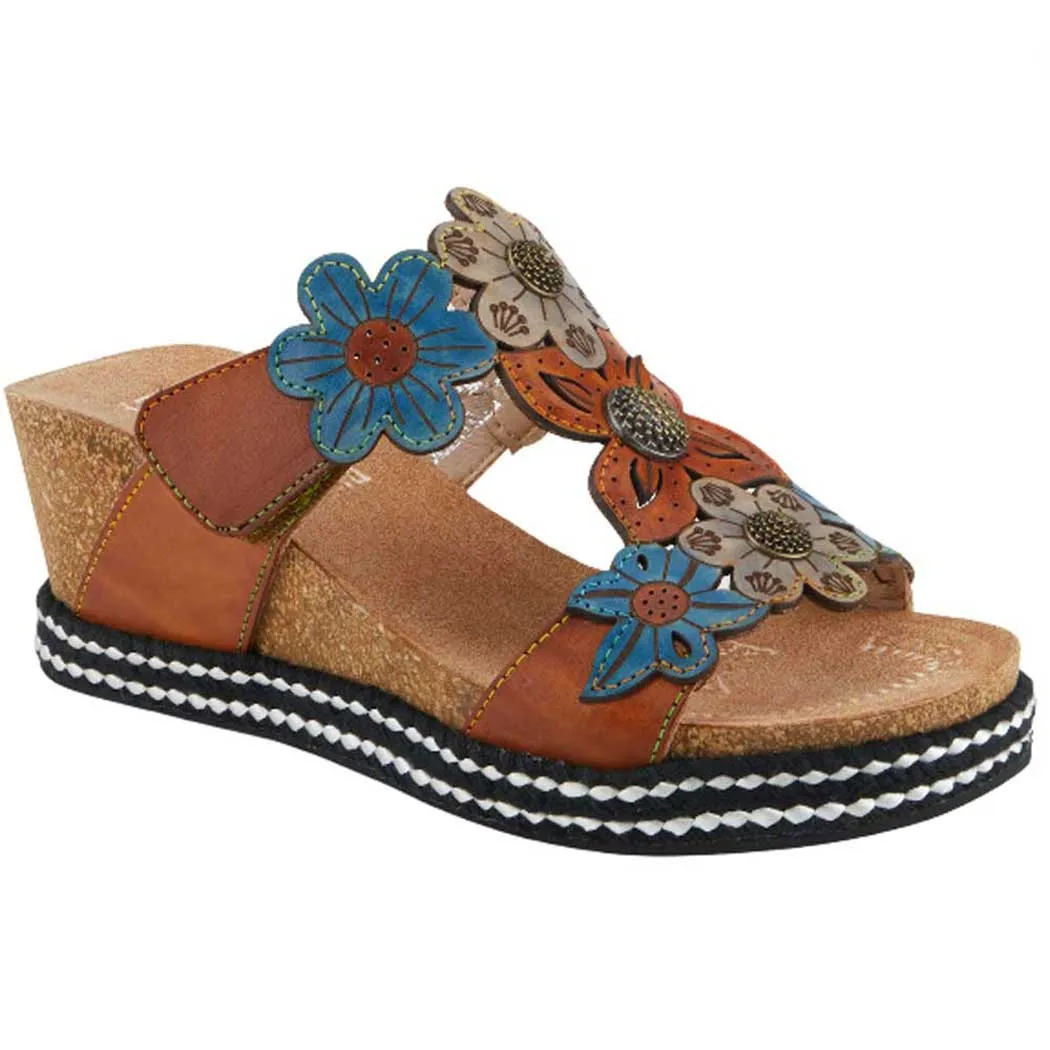 L'Artiste by Spring Step Damour Wedge Sandal Camel Multi (Women's)