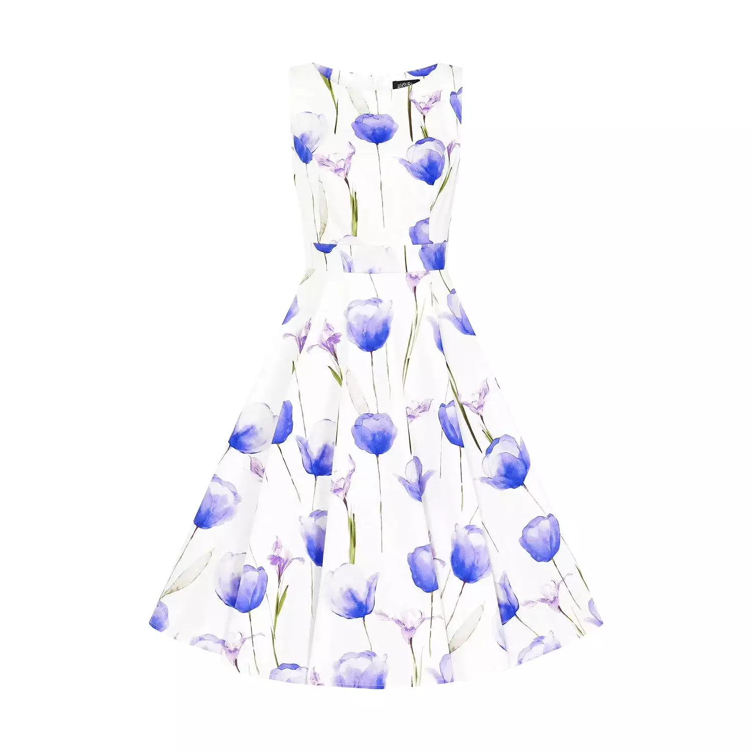 Little Kitty Girls' Blue Tulips Swing Dress