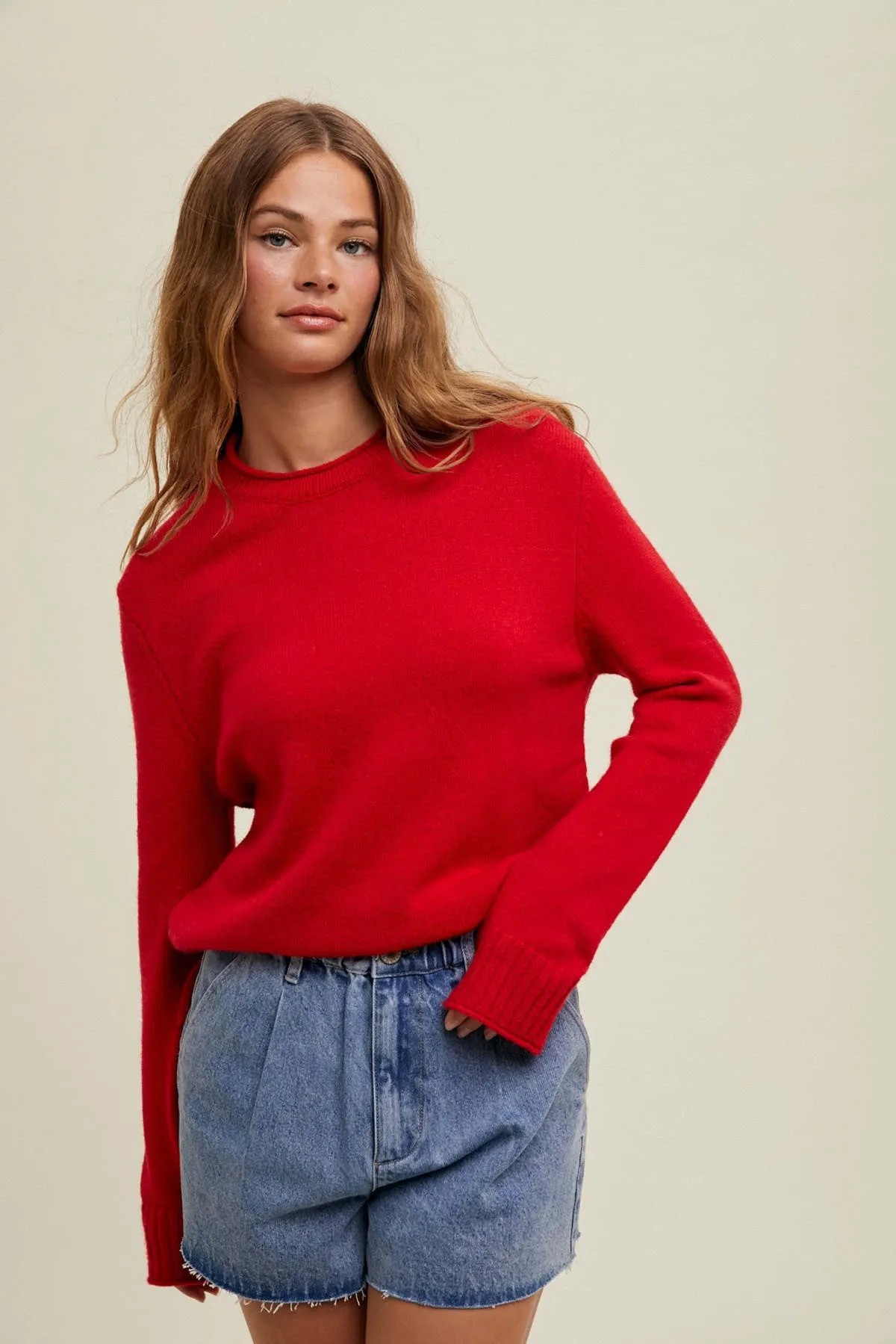 Maeve Crewneck Sweater - Red