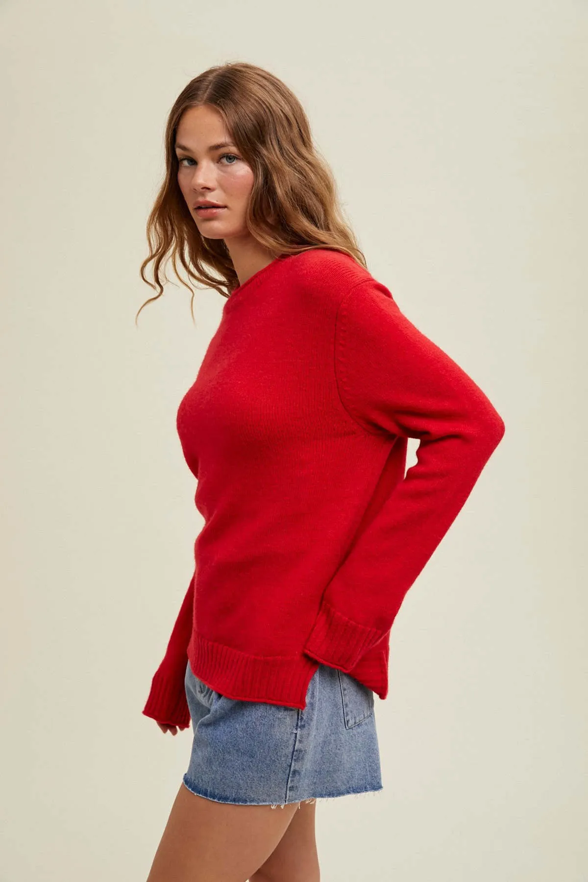 Maeve Crewneck Sweater - Red