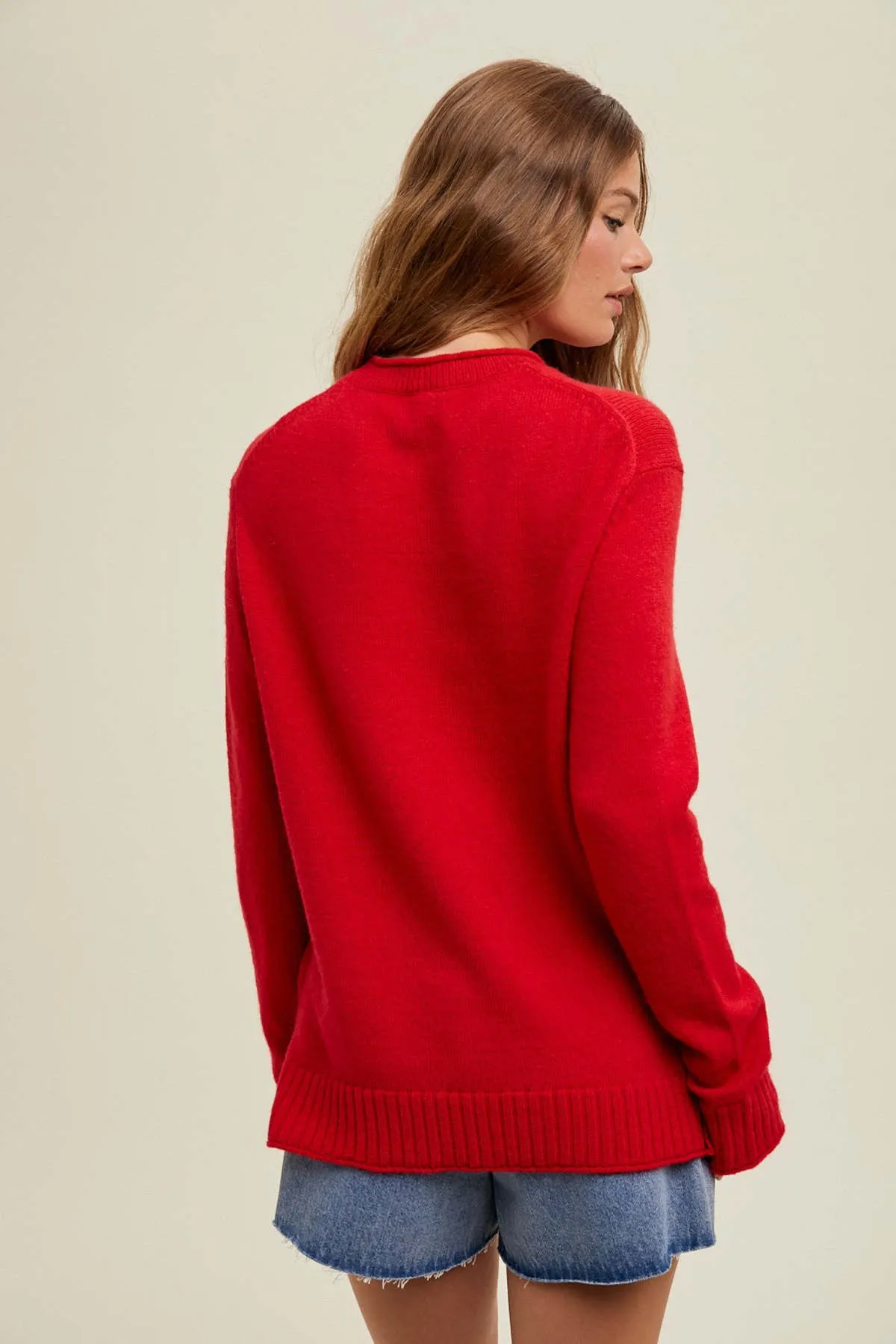 Maeve Crewneck Sweater - Red