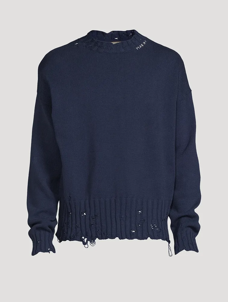 MARNI Cotton Distressed Sweater