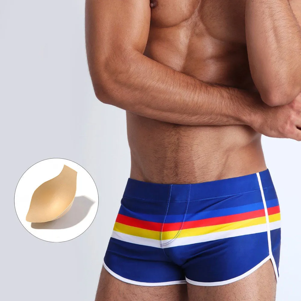 Men's Rainbow Pride Strips Beach Surfing Trunks Swimwear Beach Shorts