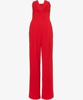 Nadine Merabi Womens Red Vanessa wide-leg strapless woven jumpsuit