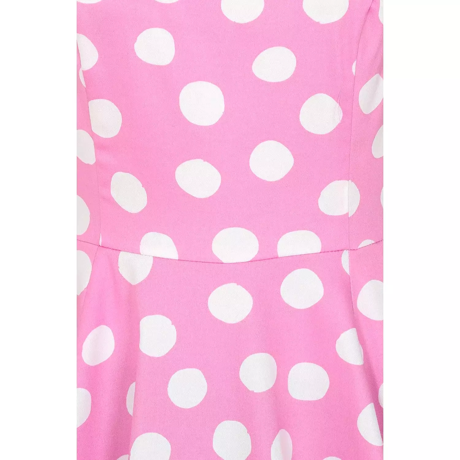 Pink White Sleeveless Polka Dot Audrey Swing Tea Dress