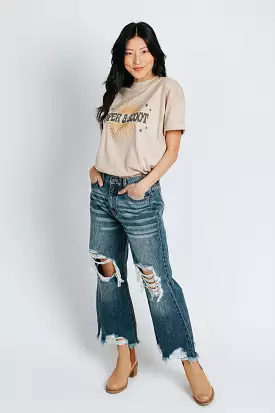 Piper & Scoot: Sun Graphic Tee in Sand