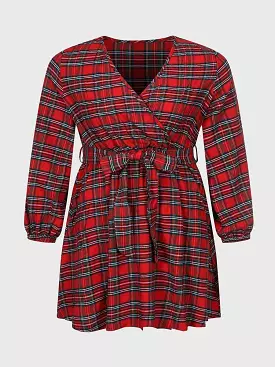 Plus Size Plaid Party Dress