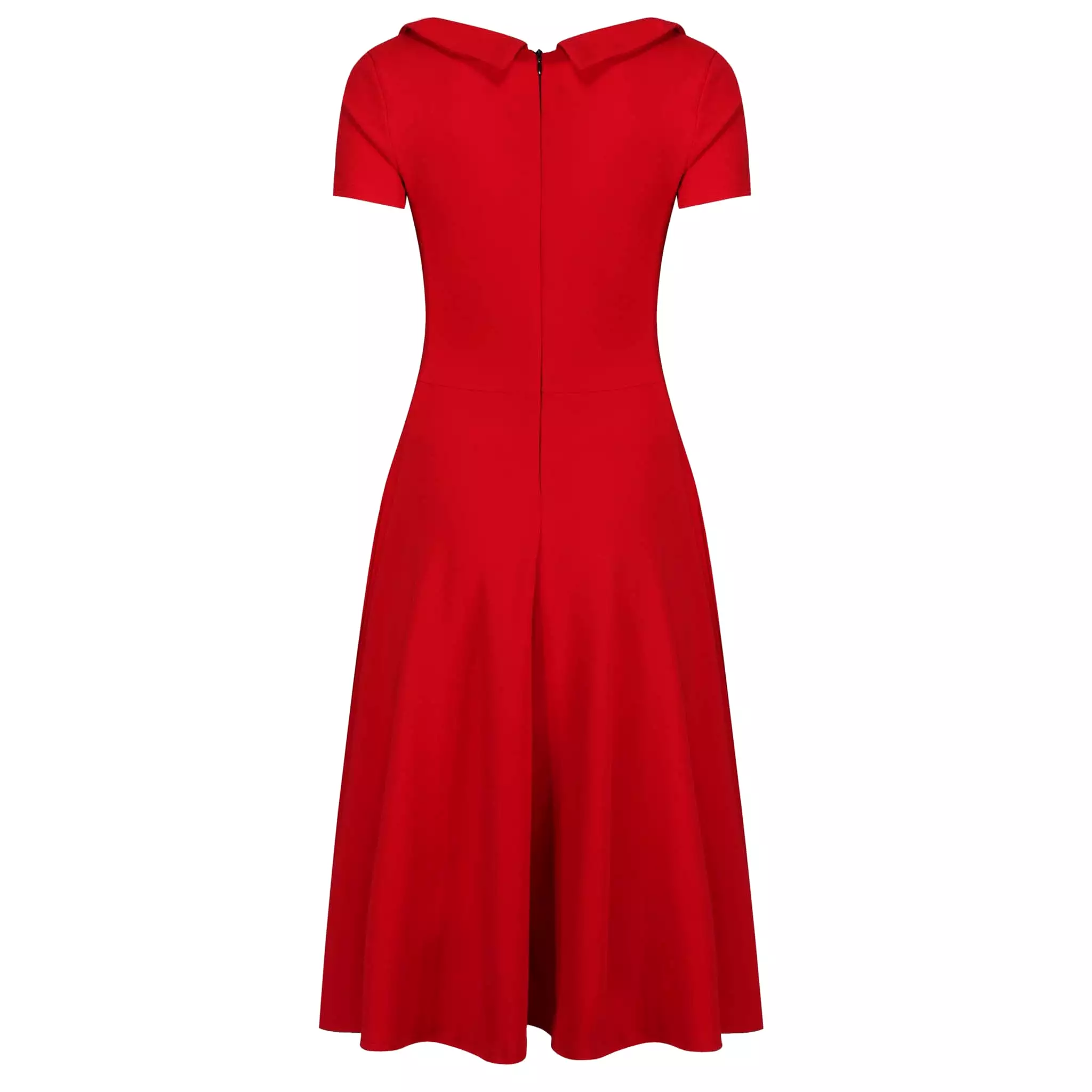 Red Neck Tie Short Sleeve Vintage Swing Dress