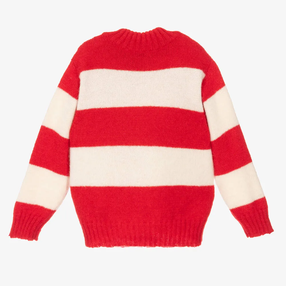 Red Stripe Alpaca Sweater