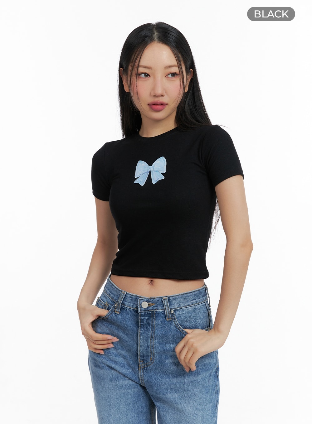 Ribbon Graphic Crop Tee CM420