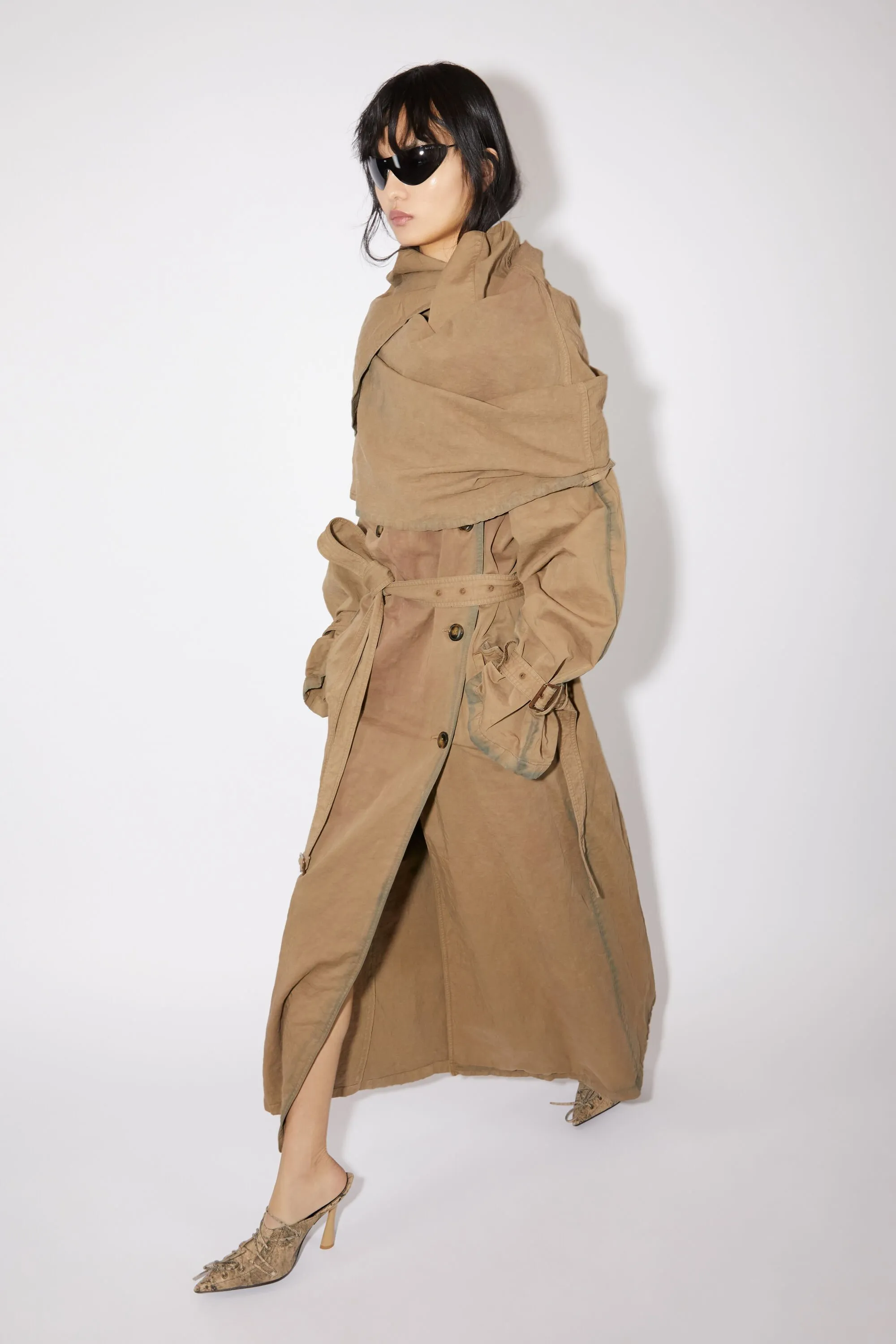 Shawl collar trench coat