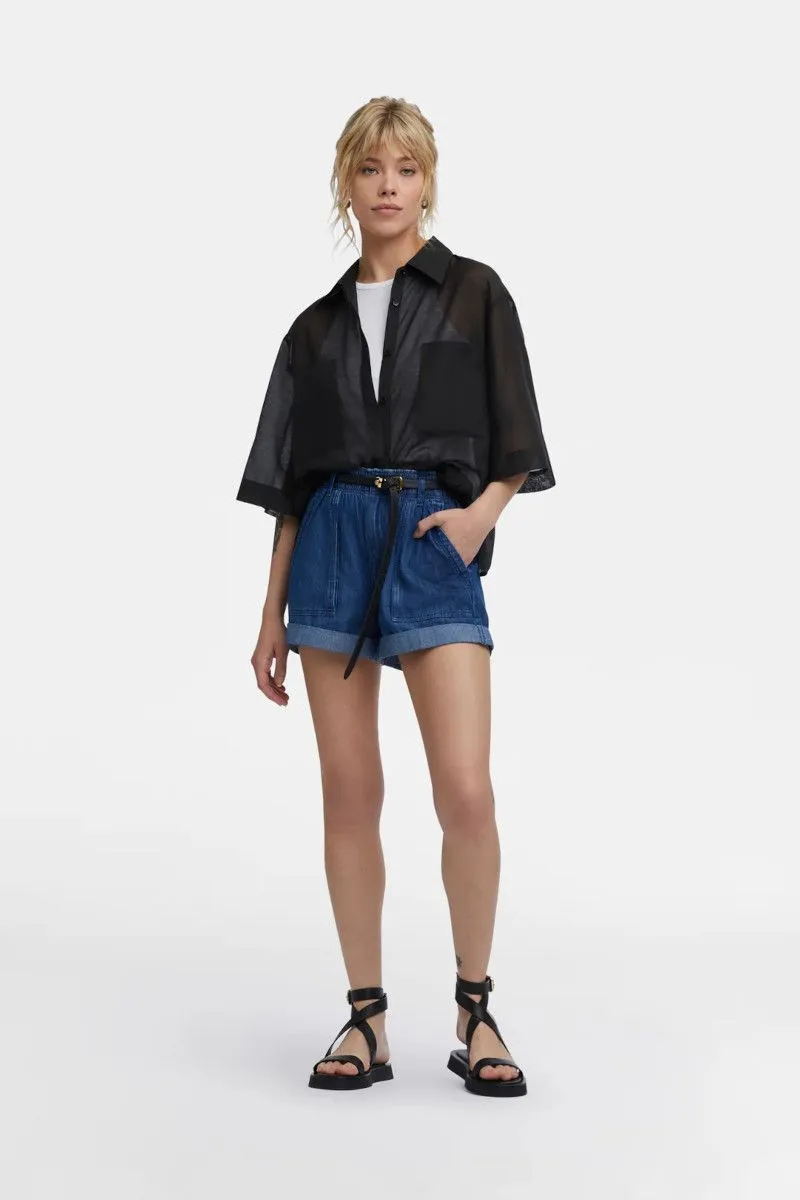 Shorts in denim donna Blu