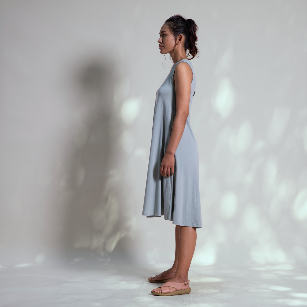 Sleeveless Swing Dress | Light Teal