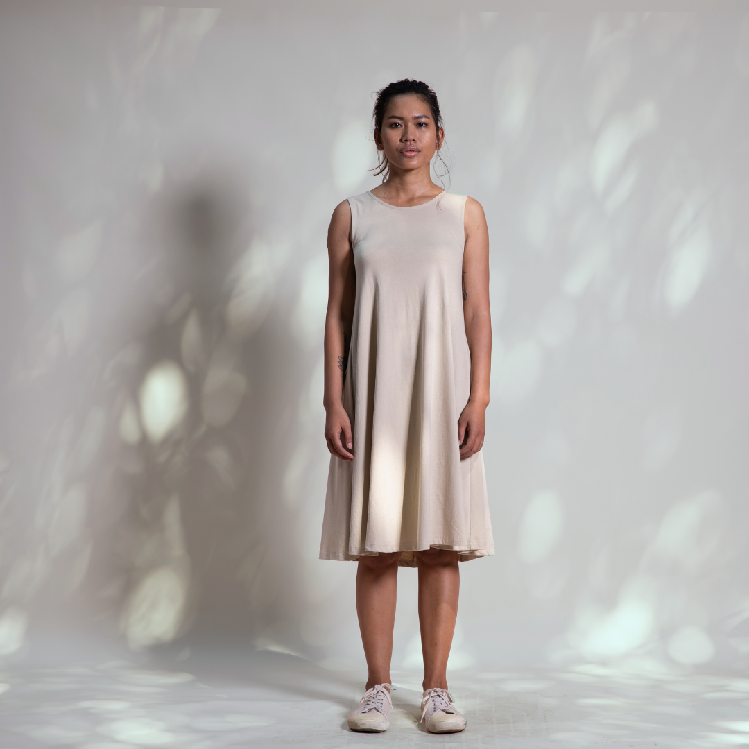 Sleeveless Swing Dress | Sand