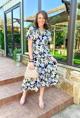 Spin Me Around Floral Midi Dress