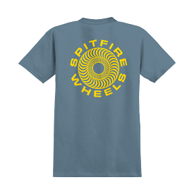 Spitfire Classic 87' Swirl T-Shirt - Stone Blue/Yellow