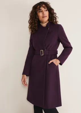 Susie Collarless Wrap Coat