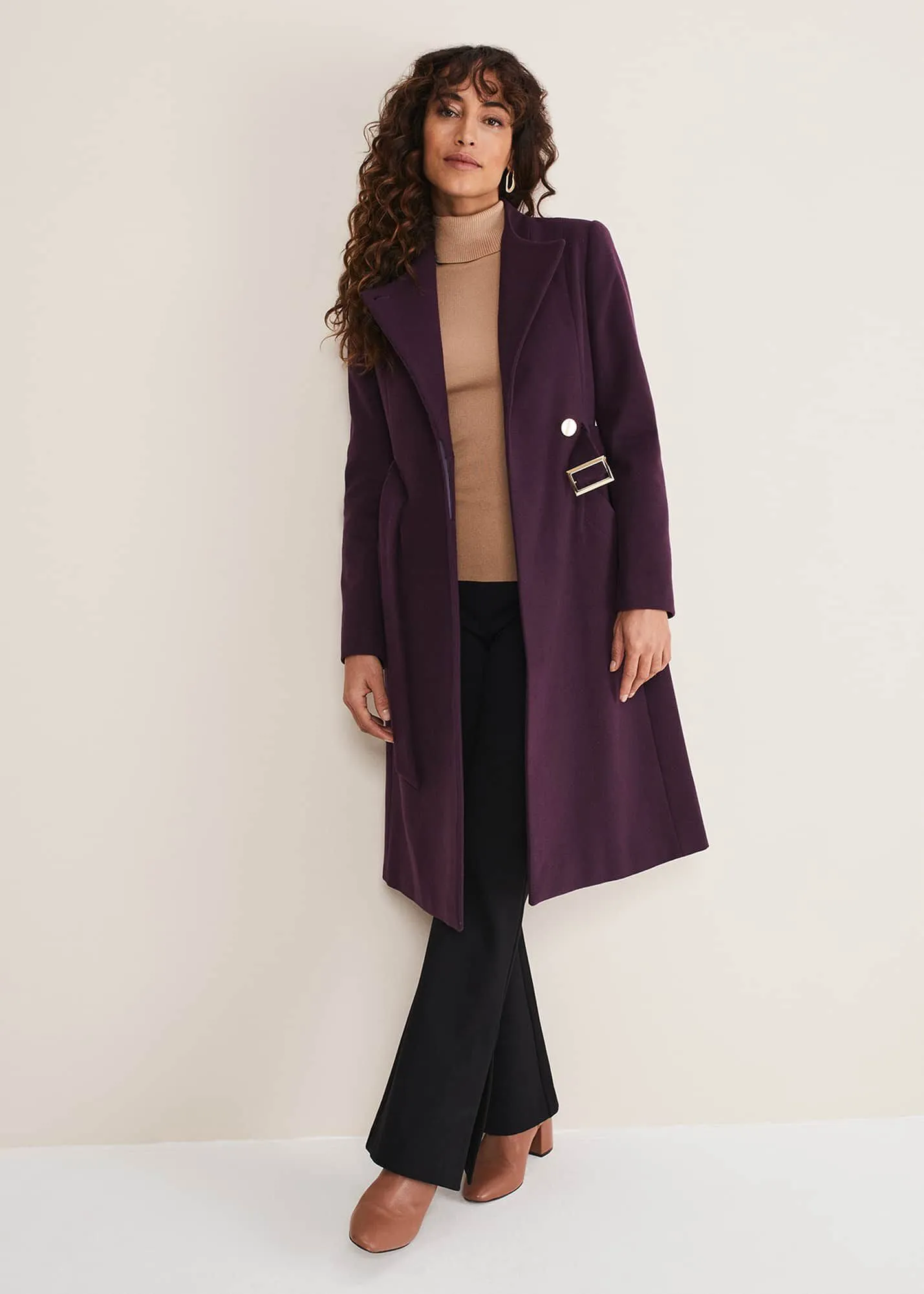 Susie Collarless Wrap Coat