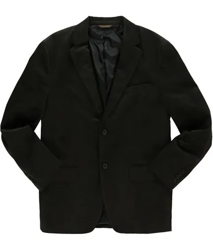 Tasso Elba Mens Microchecked Two Button Blazer Jacket