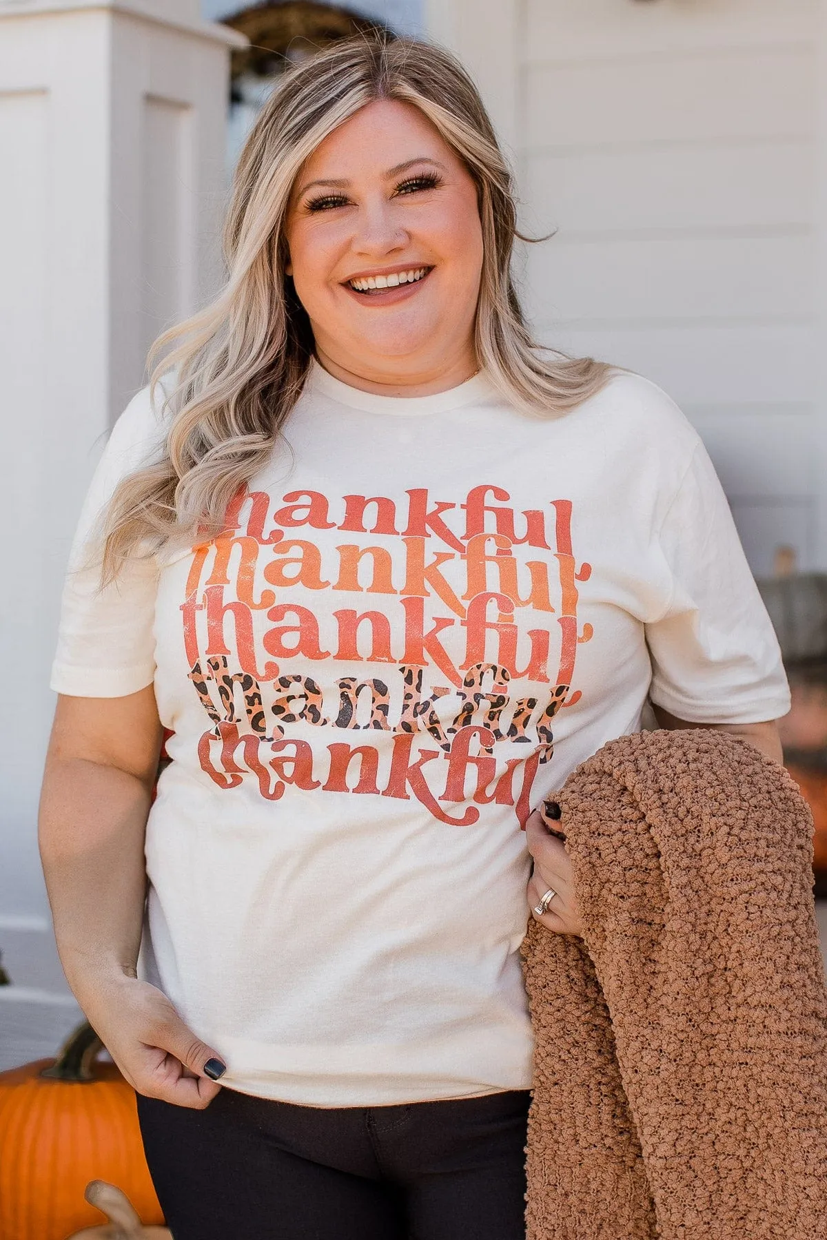 Thankful Graphic Tee- Cream