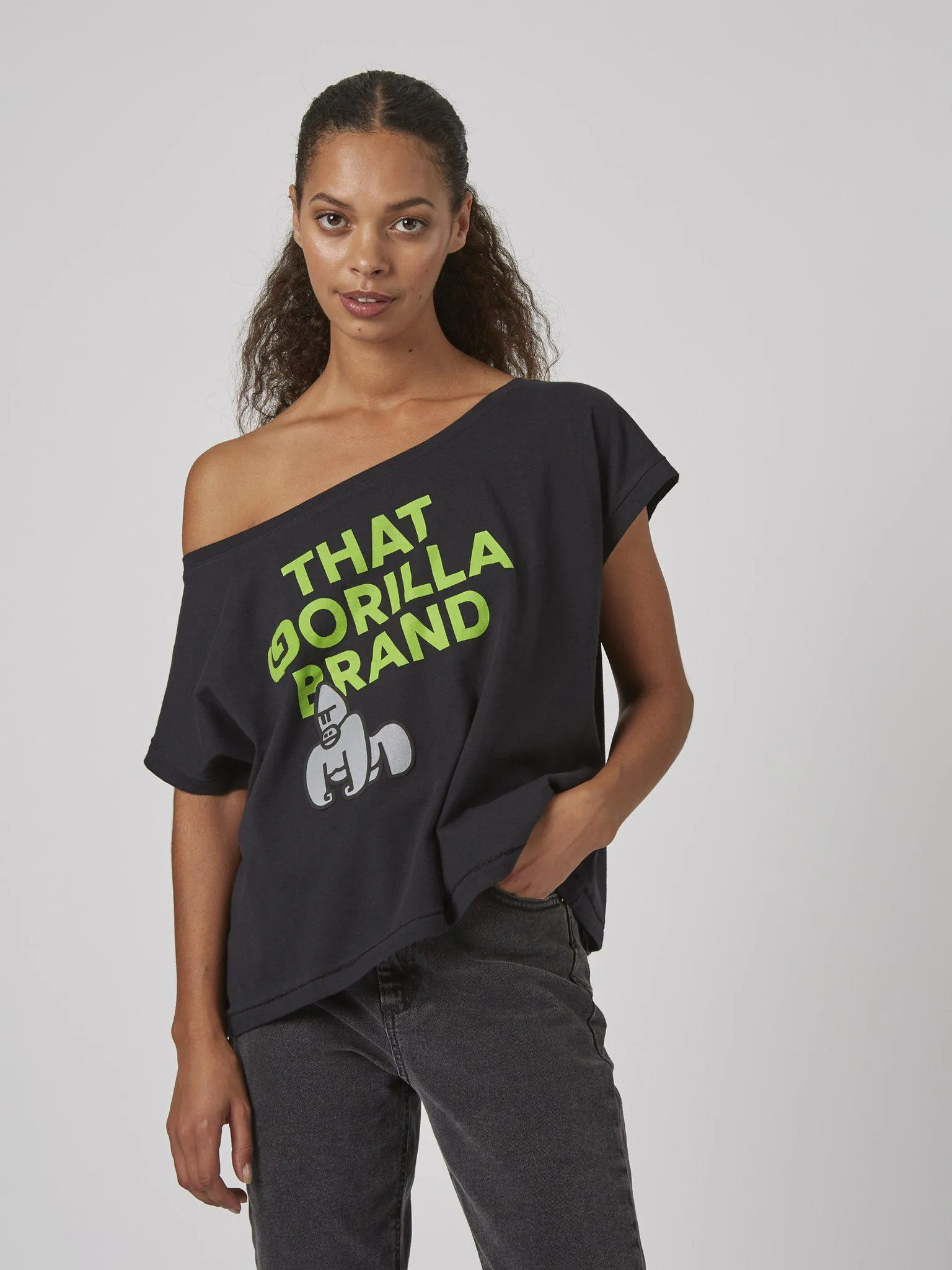 That Gorilla Brand Women's Wideneck T in Black