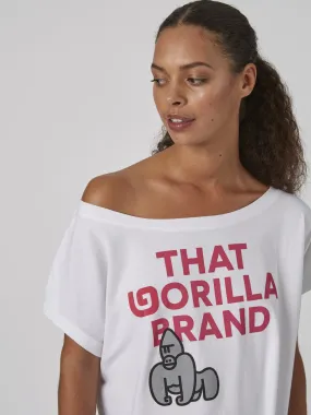 That Gorilla Brand Women's Wideneck T in White