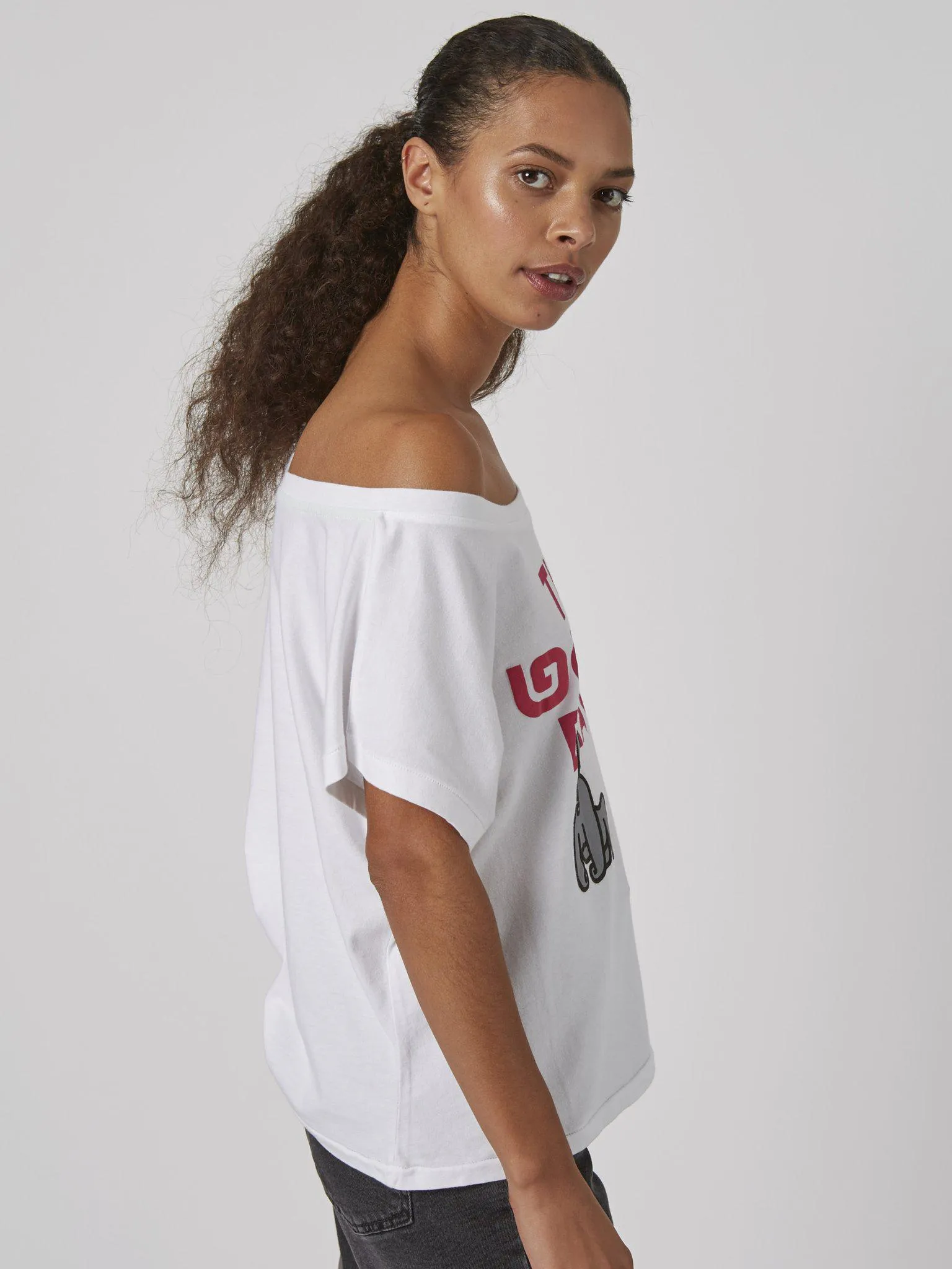 That Gorilla Brand Women's Wideneck T in White