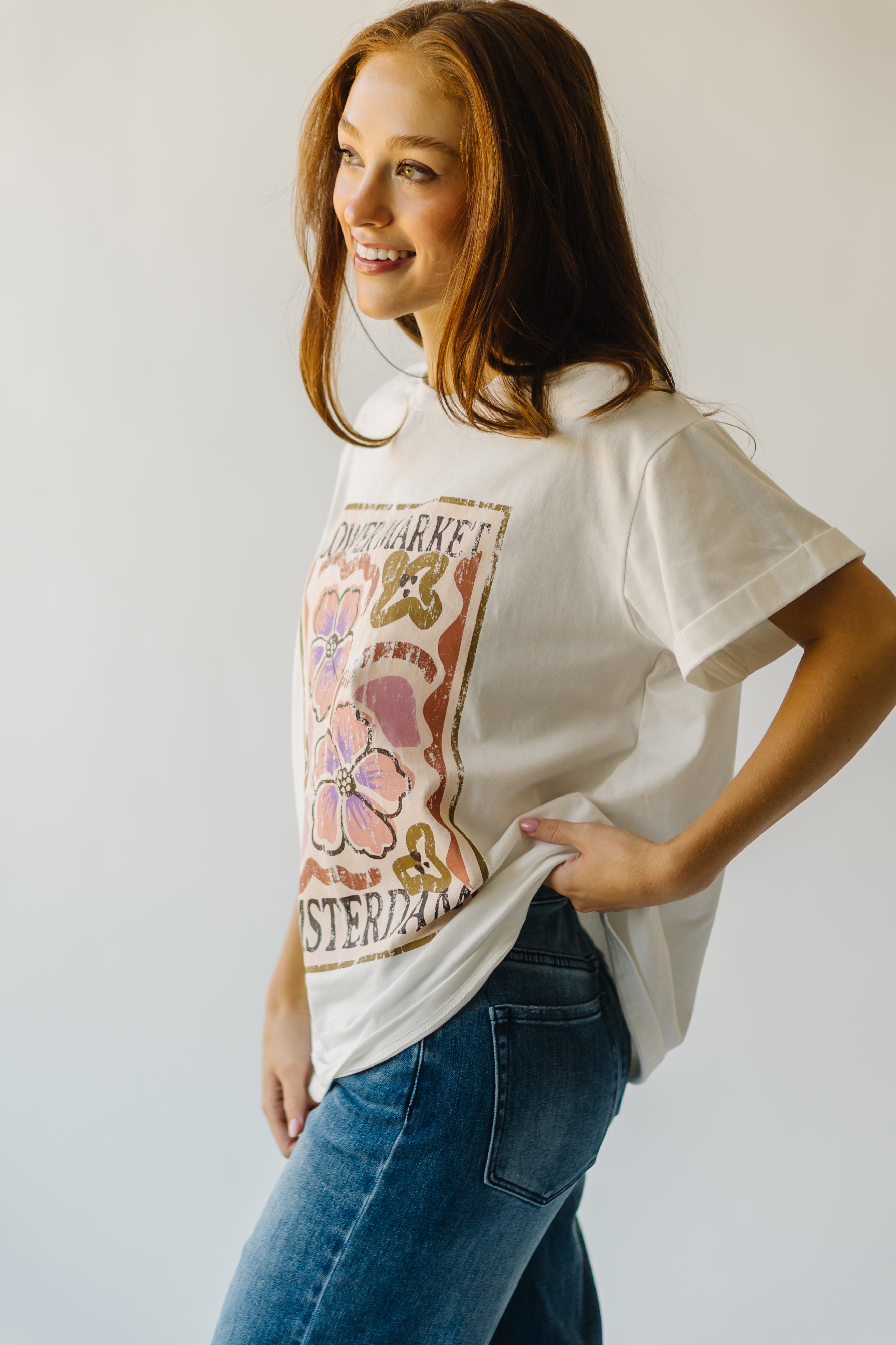 The Amsterdam Flower Market Graphic Tee in Ivory