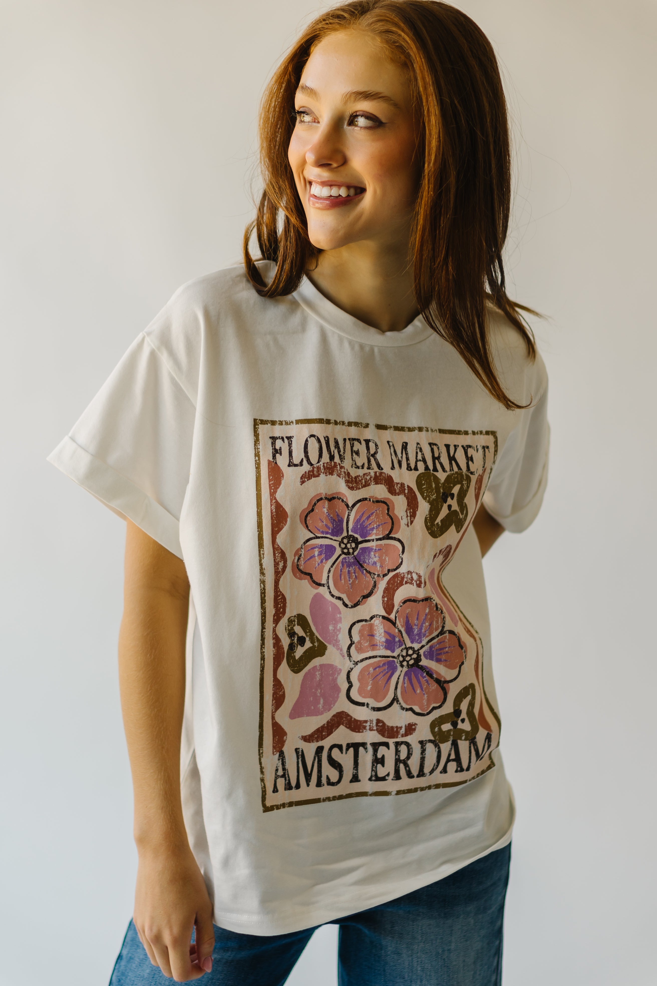 The Amsterdam Flower Market Graphic Tee in Ivory