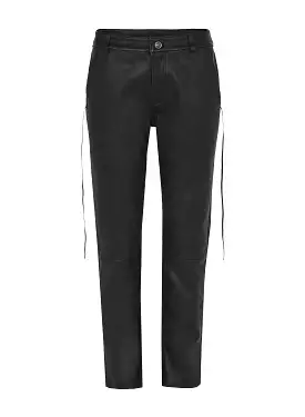 The Bondi Slouch Pant Black Stretch Leather