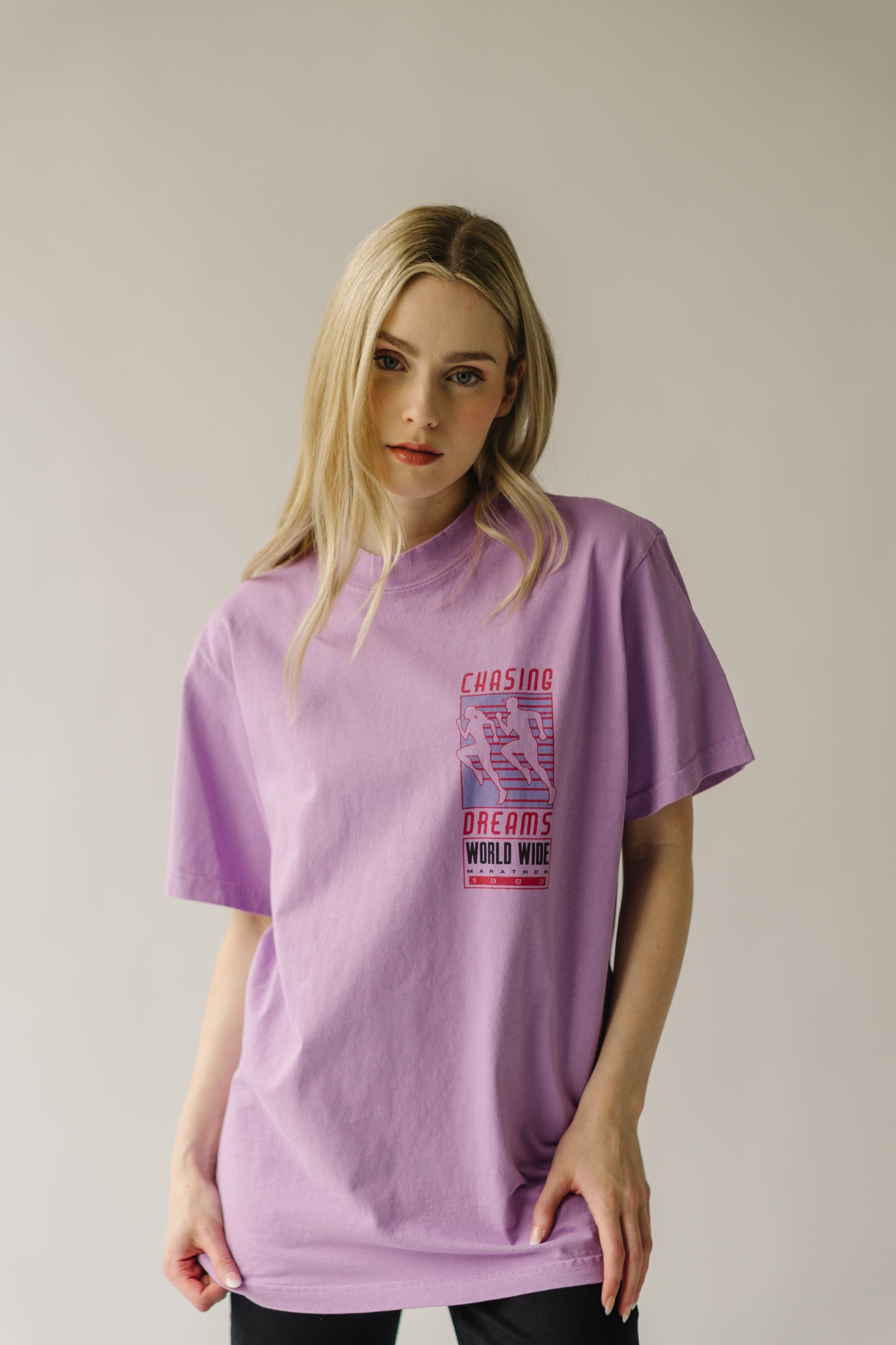 The Catch Me Graphic Tee in Lilac