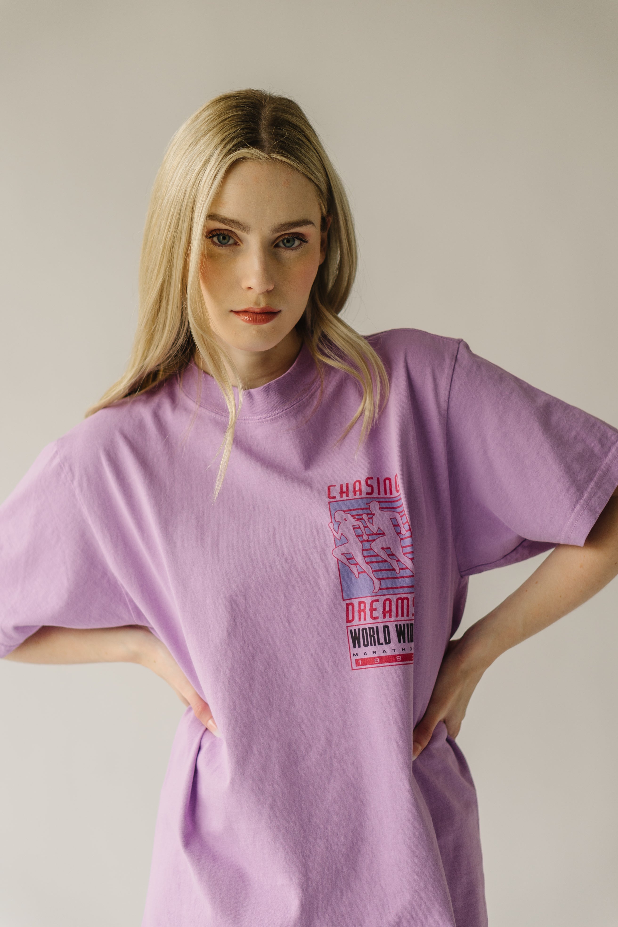 The Catch Me Graphic Tee in Lilac