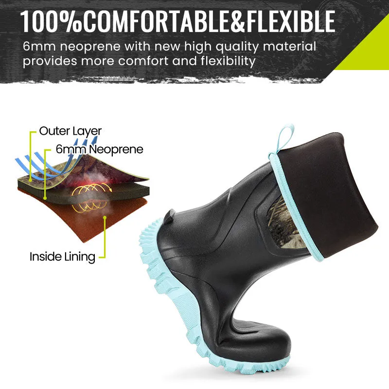 TideWe Rubber Boots for Women Rain Boots with Steel Shank, Neoprene Outdoor Hunting Boots