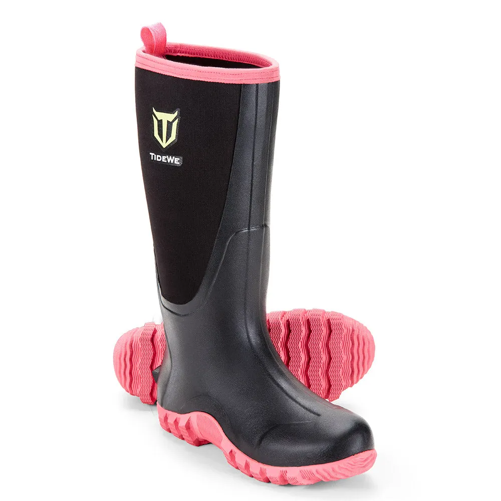 TideWe Rubber Boots for Women Rain Boots with Steel Shank, Neoprene Outdoor Hunting Boots