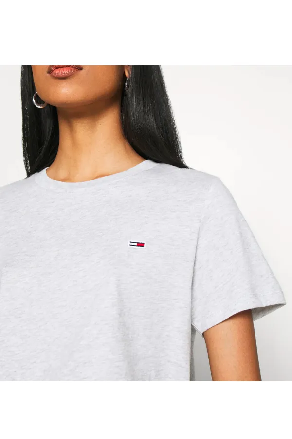 Tommy Hilfiger Women Regular Logo Tee Grey