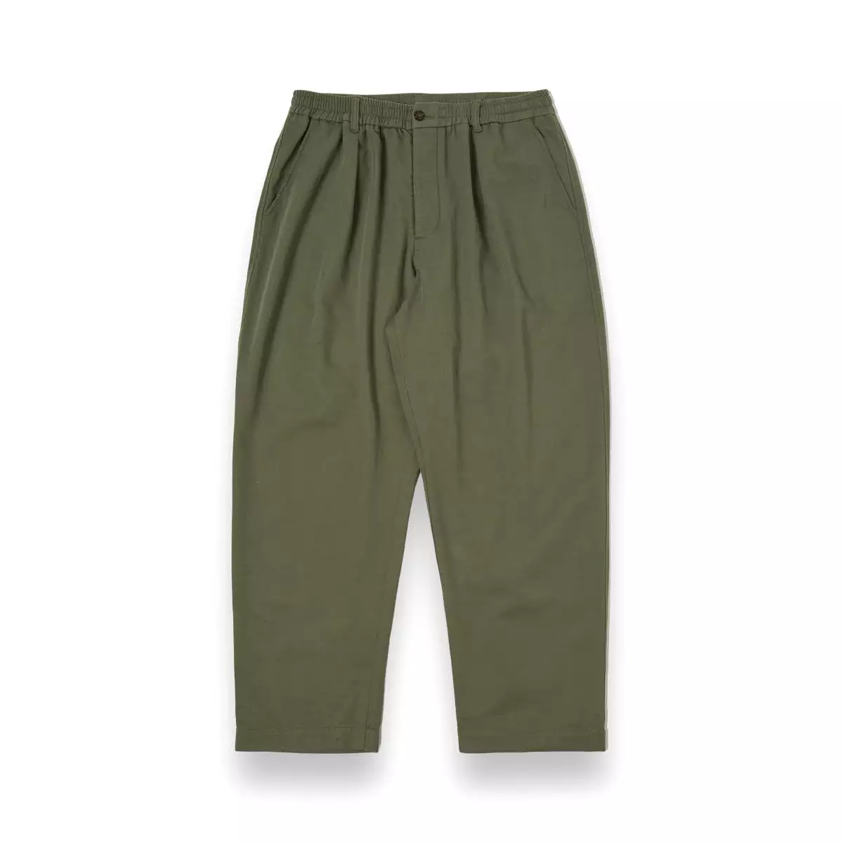 Universal Works Pleated Track Pant 30270 Slub Sateen olive