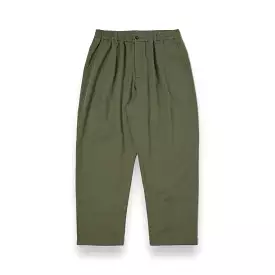 Universal Works Pleated Track Pant 30270 Slub Sateen olive