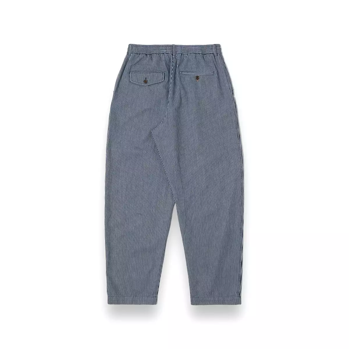 Universal Works Pleated Track Pant 30546 hickory stripe denim indigo