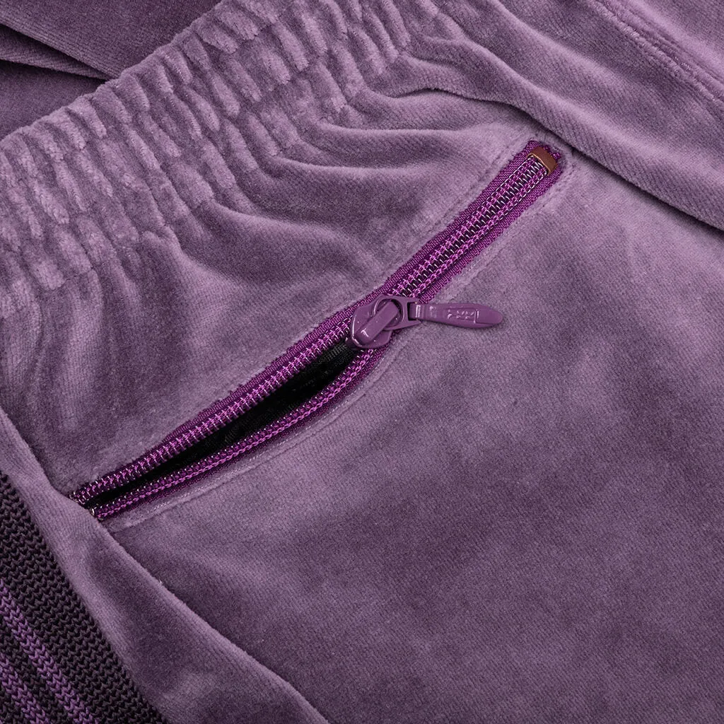 Velour Narrow Track Pant - Purple