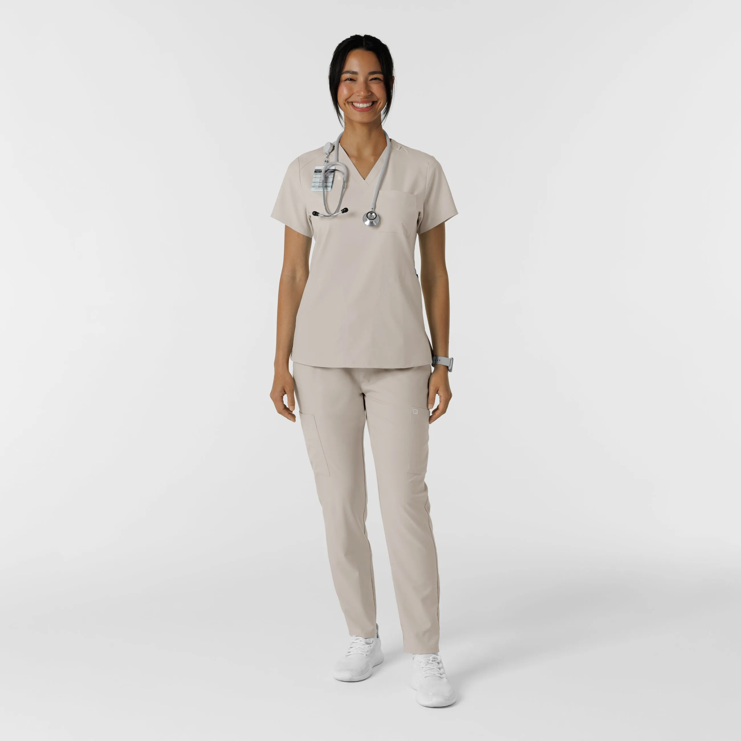 W123 Women's Flex-n-Reach Track Scrub Pant - Cloud