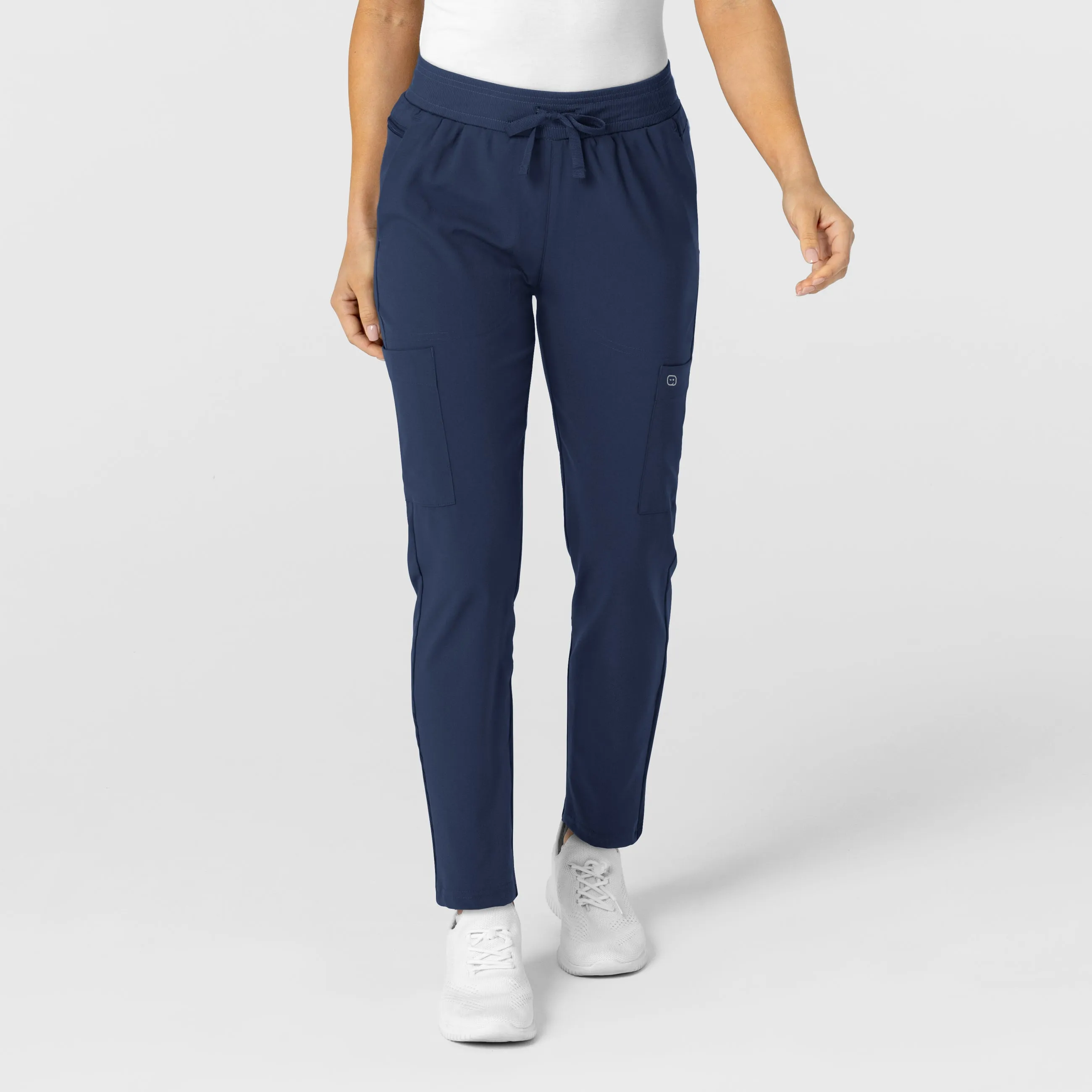 W123 Women's Flex-n-Reach Track Scrub Pant - Navy