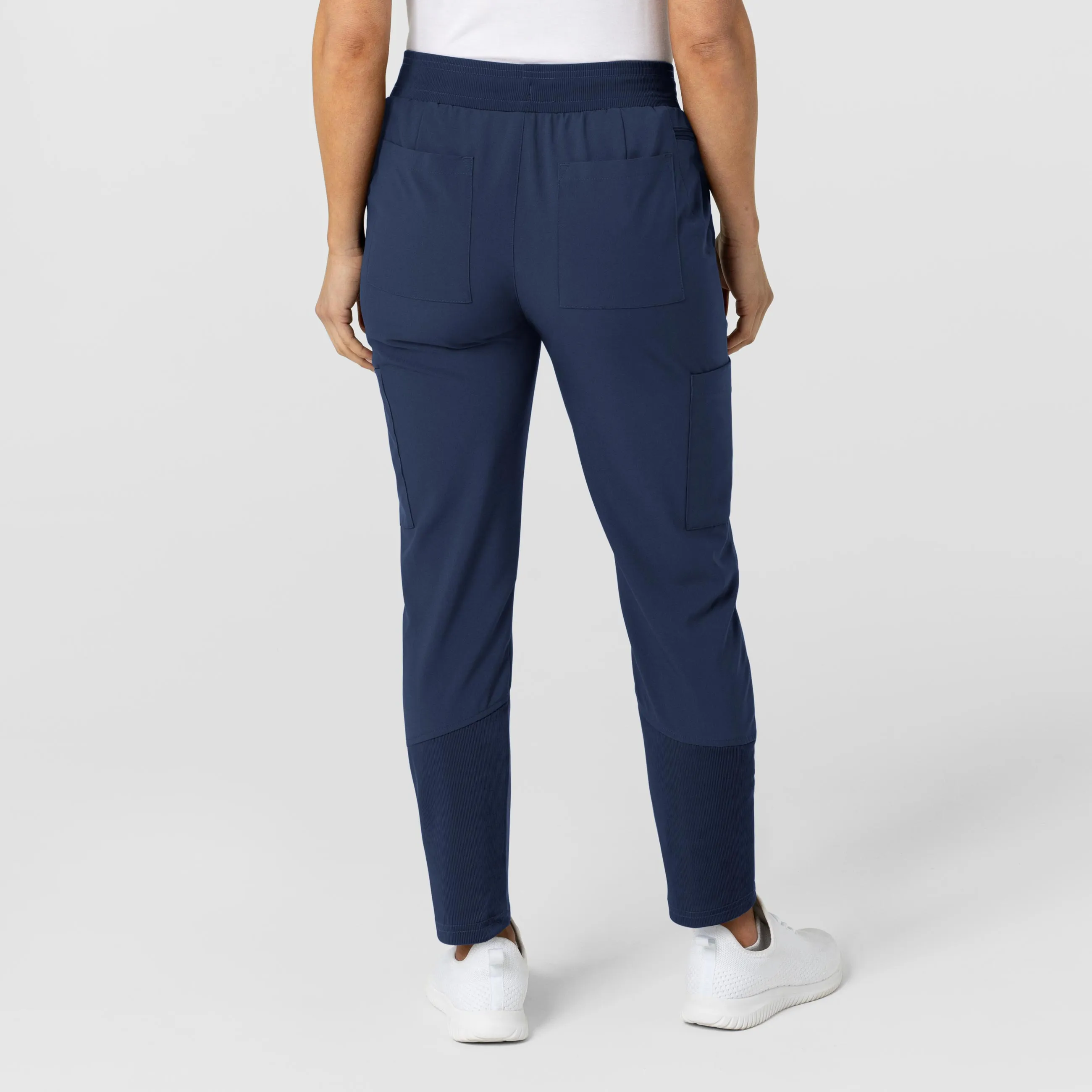 W123 Women's Flex-n-Reach Track Scrub Pant - Navy