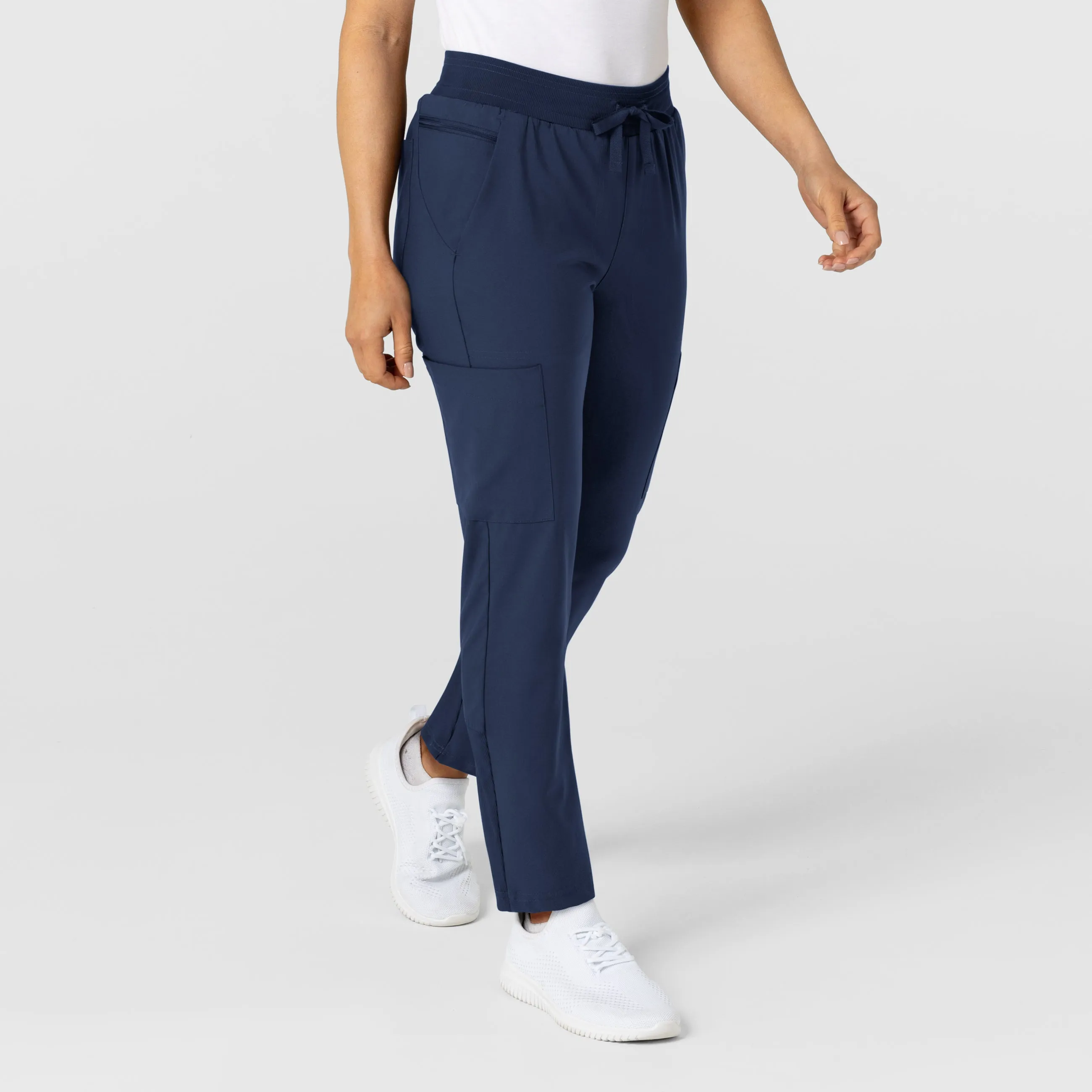 W123 Women's Flex-n-Reach Track Scrub Pant - Navy