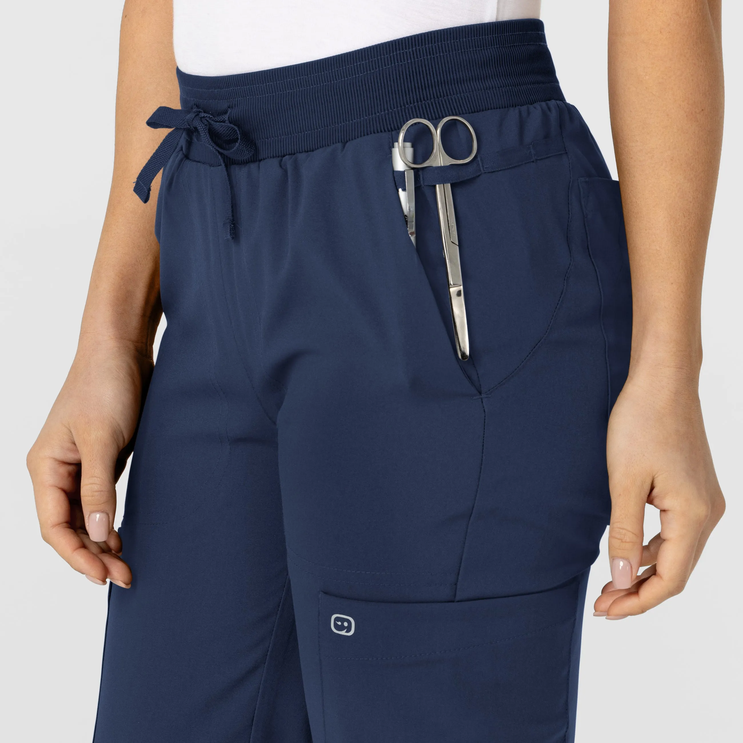 W123 Women's Flex-n-Reach Track Scrub Pant - Navy