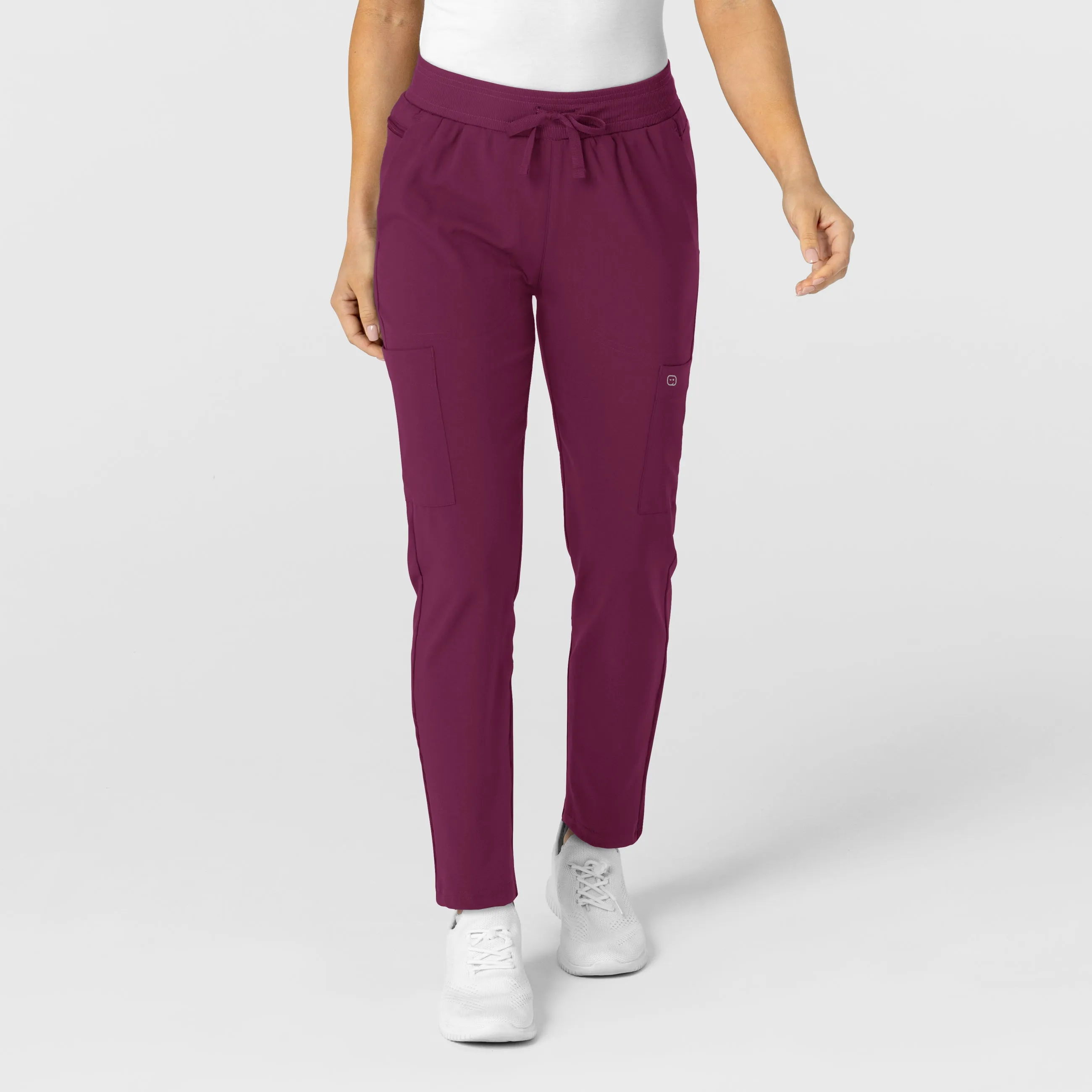 W123 Women's Flex-n-Reach Track Scrub Pant - Wine