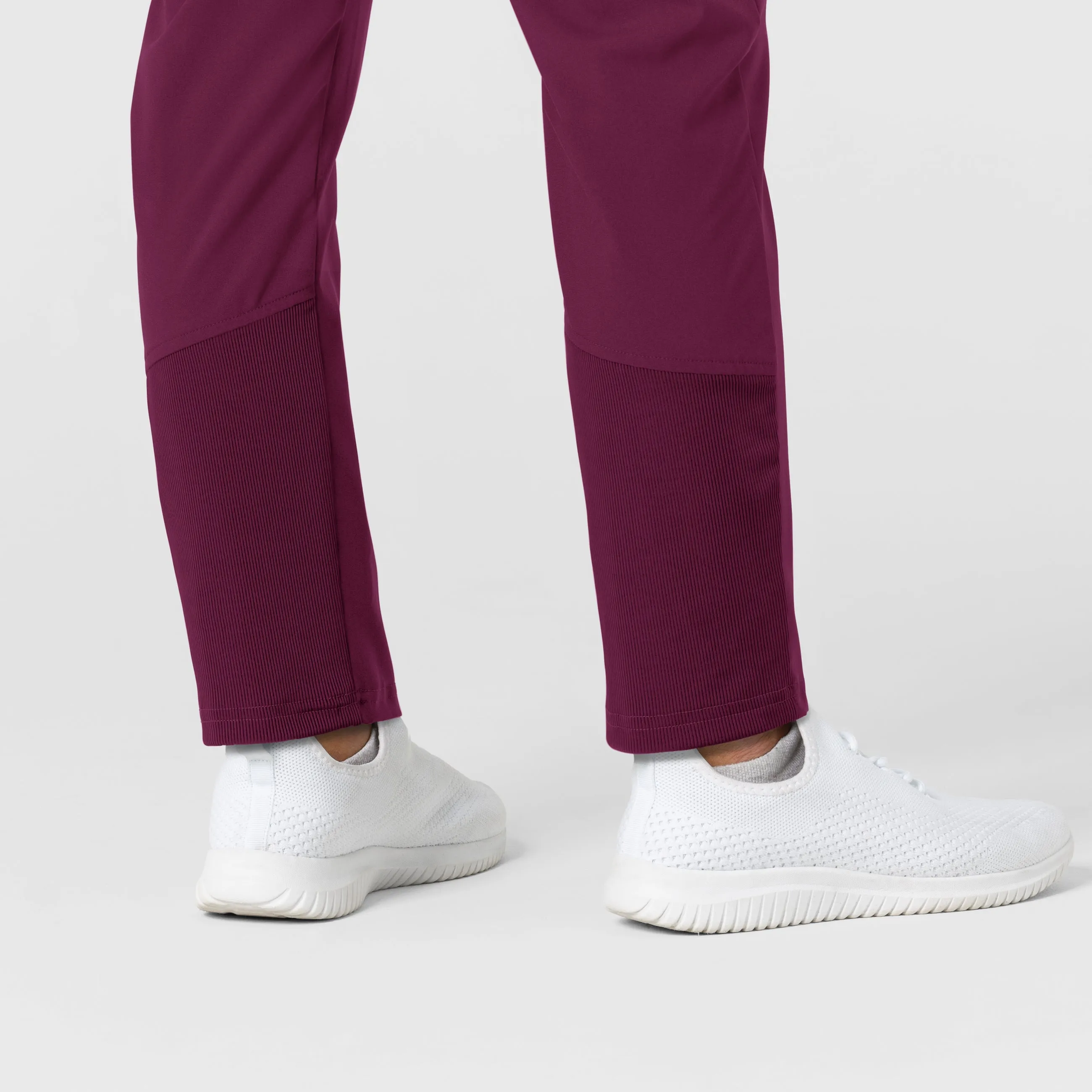 W123 Women's Flex-n-Reach Track Scrub Pant - Wine