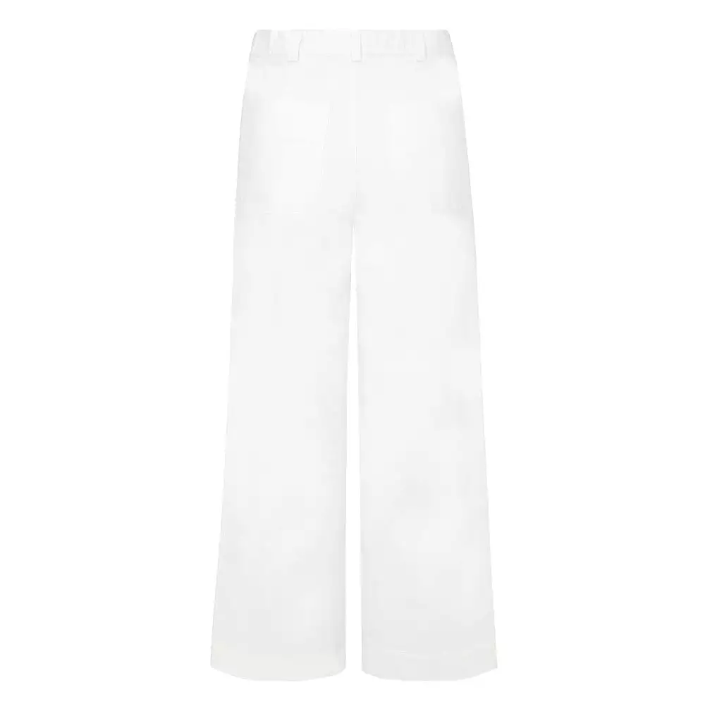 White Sailor Stretch Cotton Twill Pant