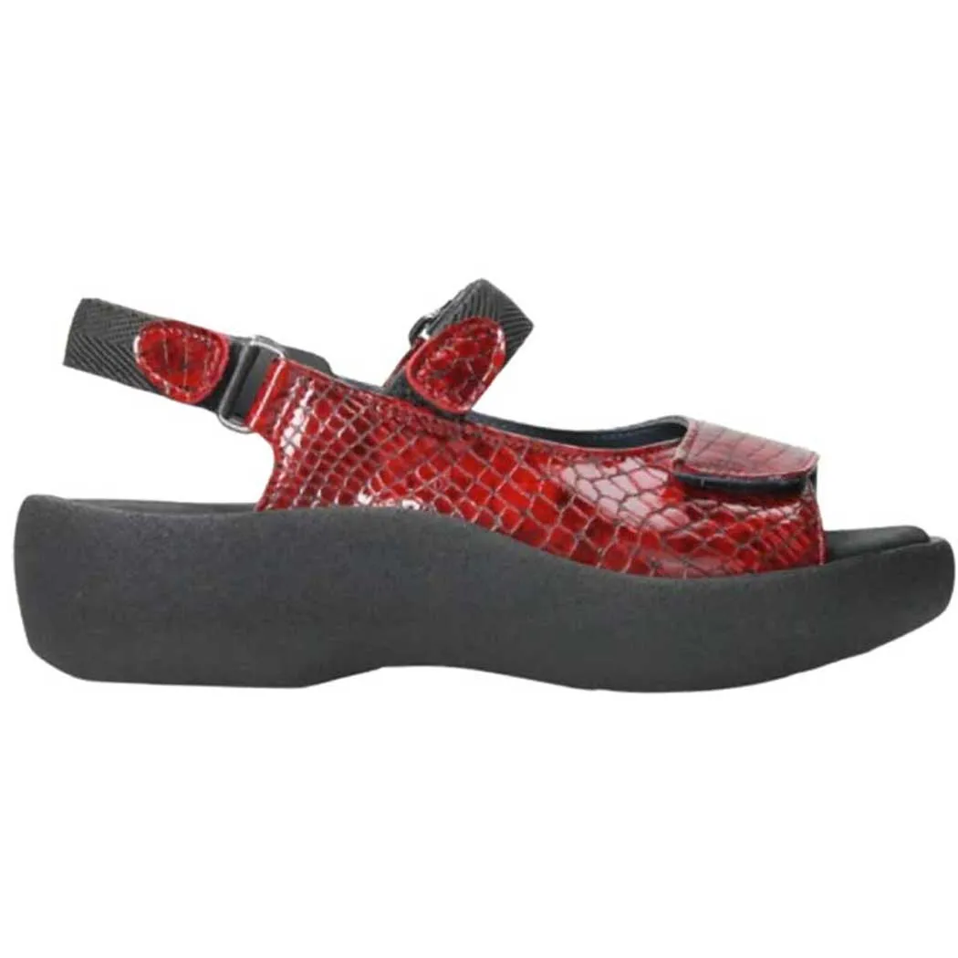 Wolky Jewel Sandal Mini Croco Leather Red 0320467500 (Women's)