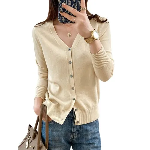 Women's Knitwear Long Sleeve Sweaters & Cardigans Fashion Solid Color