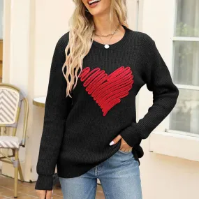 Women's Sweater Long Sleeve Sweaters & Cardigans Casual Heart Shape